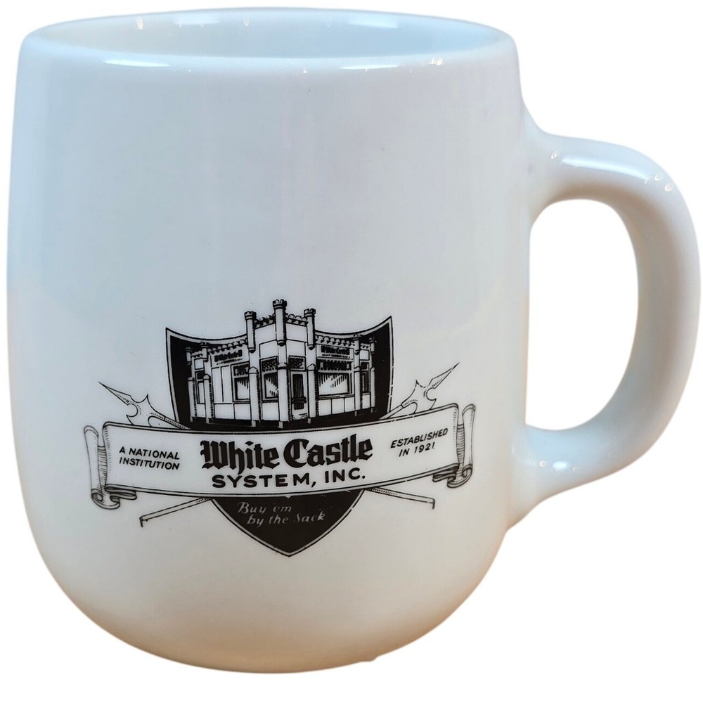 1 White Castle Mugs Vintage 1 Large Coffee Ashtray Bottom ~ 6oz